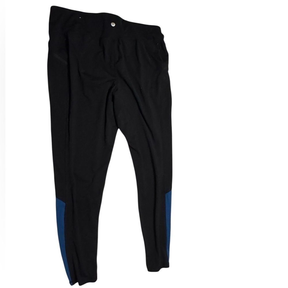 LIVI Active Black Leggings w/ Blue Accents & Zipper Pockets – 18/20 - Picture 2 of 5